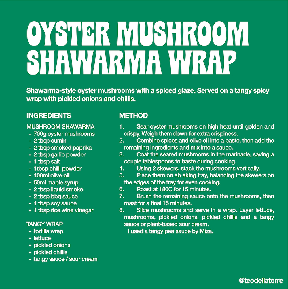 Oyster Mushroom Shawarma Recipe